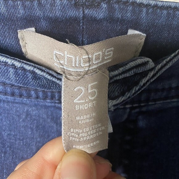Chicos womens skinny Jeans 2.5 sz 14 Large Blue Medium Wash high rise stretch - Picture 7 of 11